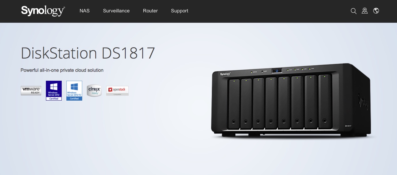 Synology 終於推出內建「兩個 10GbE 網路孔」的 NAS DS1817，但是…CPU 不是 Intel 啊！