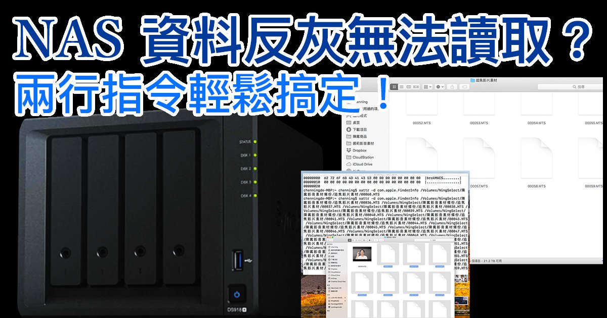 NAS / 外接硬碟檔案反灰無法存取？只要兩行指令就能快速修復